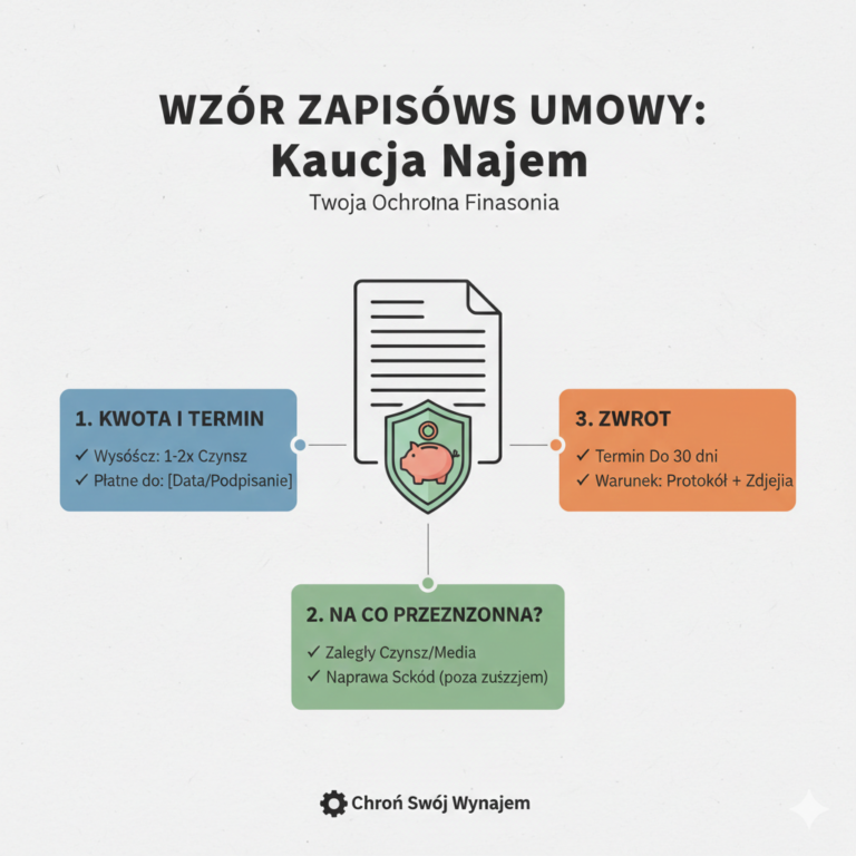 Wzór zapisów dotyczących kaucji